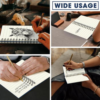 Мини спирален тефтер от крафт хартия, Silver Elephant, малък крафт хартия спирален тефтер, серия Минималистична и Напреднала, 60 листа, 80 г офсетова хартия