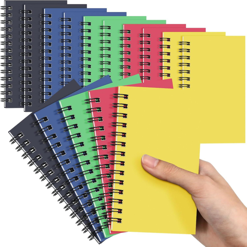 Мини спирален тефтер от крафт хартия, Silver Elephant, малък крафт хартия спирален тефтер, серия Минималистична и Напреднала, 60 листа, 80 г офсетова хартия