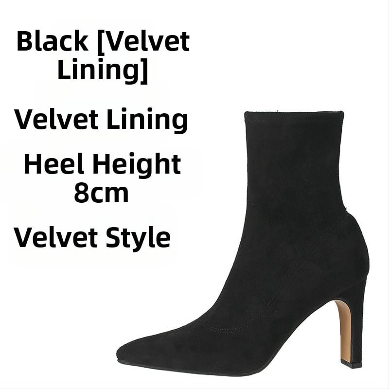 Μποτάκια Martin για γυναίκες με μυτερό δάκτυλο, μεσαίου ύψους χοντρό τακούνι (3–5 cm), πάνω μέρος από μικροϊνες, σόλα από καουτσούκ, πλαϊνό φερμουάρ