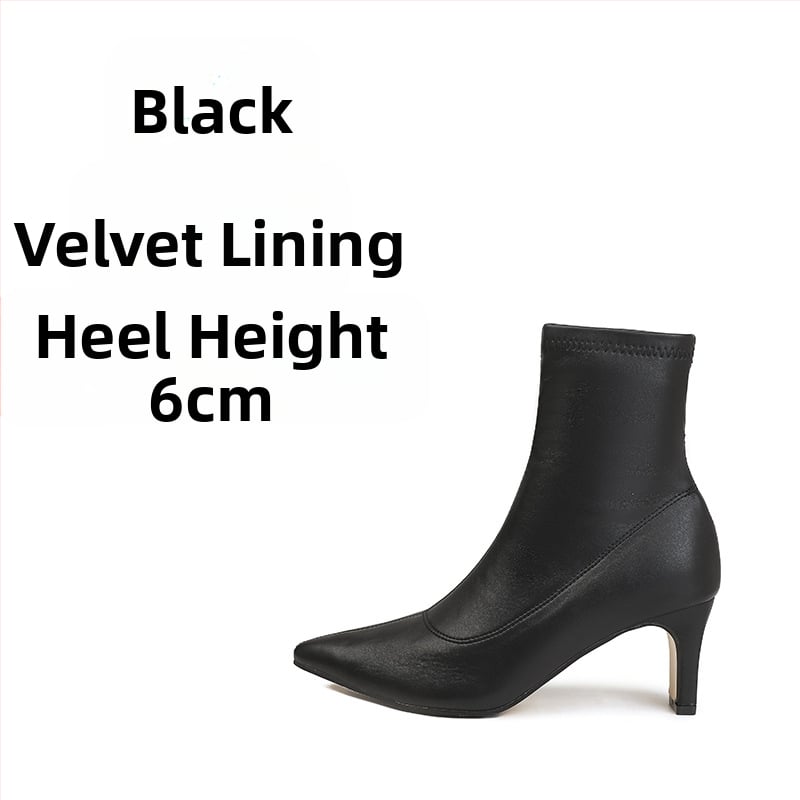 Μποτάκια Martin για γυναίκες με μυτερό δάκτυλο, μεσαίου ύψους χοντρό τακούνι (3–5 cm), πάνω μέρος από μικροϊνες, σόλα από καουτσούκ, πλαϊνό φερμουάρ