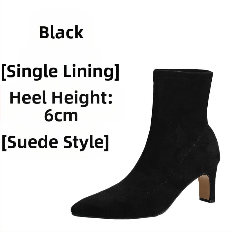 Μποτάκια Martin για γυναίκες με μυτερό δάκτυλο, μεσαίου ύψους χοντρό τακούνι (3–5 cm), πάνω μέρος από μικροϊνες, σόλα από καουτσούκ, πλαϊνό φερμουάρ