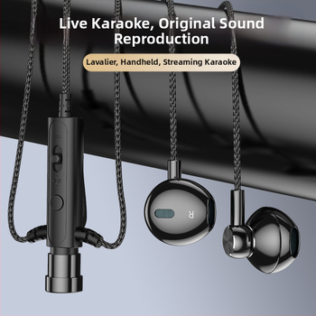 KCKZ C91 vadu Lavalier austiņas ar Type-C/3.5 mm savienojumu, 14.2 mm skaļrunis, 1.5 m kabelis, iekšējais mikrofons, 20–20000 Hz