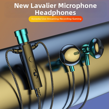 KCKZ C91 vadu Lavalier austiņas ar Type-C/3.5 mm savienojumu, 14.2 mm skaļrunis, 1.5 m kabelis, iekšējais mikrofons, 20–20000 Hz
