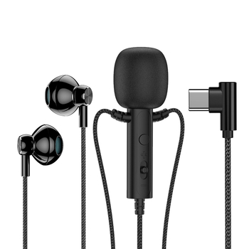 KCKZ C91 vadu Lavalier austiņas ar Type-C/3.5 mm savienojumu, 14.2 mm skaļrunis, 1.5 m kabelis, iekšējais mikrofons, 20–20000 Hz