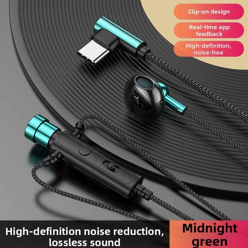 KCKZ C91 vadu Lavalier austiņas ar Type-C/3.5 mm savienojumu, 14.2 mm skaļrunis, 1.5 m kabelis, iekšējais mikrofons, 20–20000 Hz