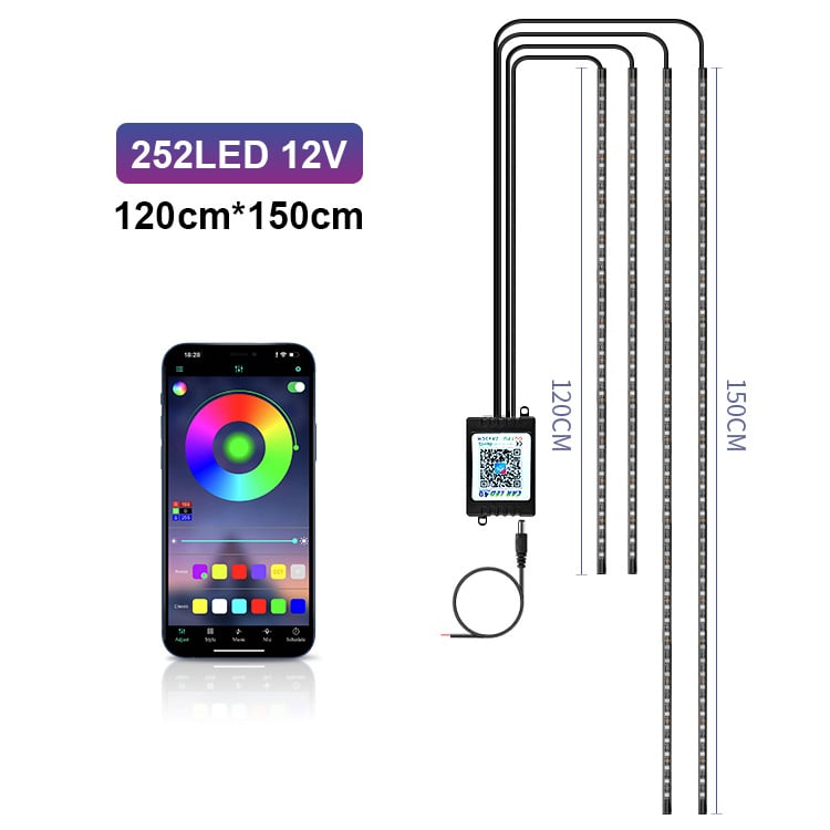 Autó alváz LED világítás – alkalmazáson keresztüli irányítás, hangvezérlés, 12V, 6W