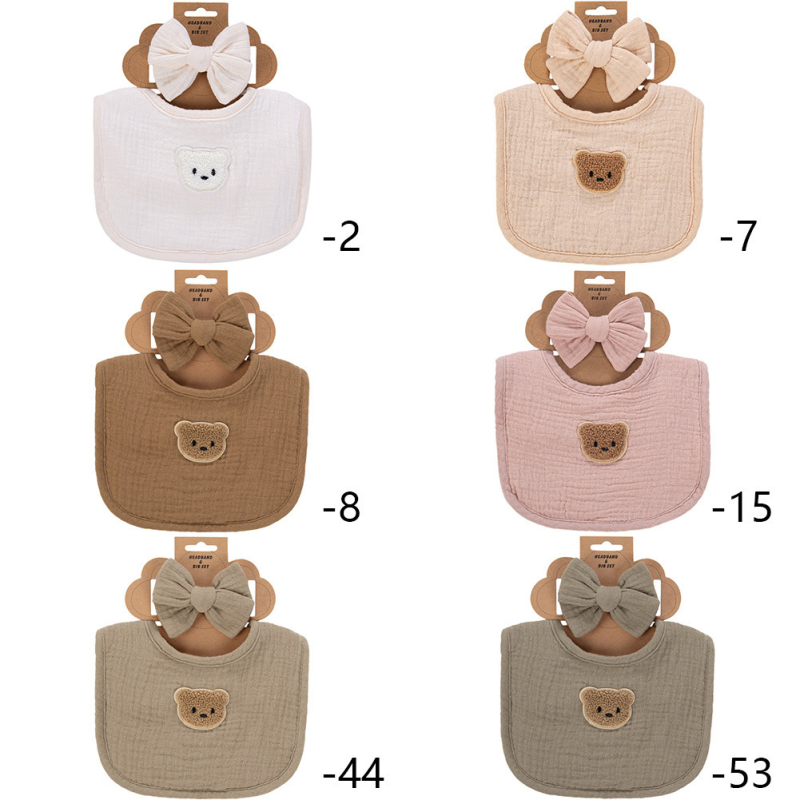 Slinovnik za bebe – 4-slojna gaze, 100% pamuk, oblik U, logo medvjed-auto, unisex