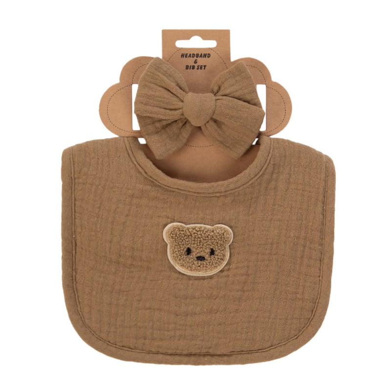 Slinovnik za bebe – 4-slojna gaze, 100% pamuk, oblik U, logo medvjed-auto, unisex