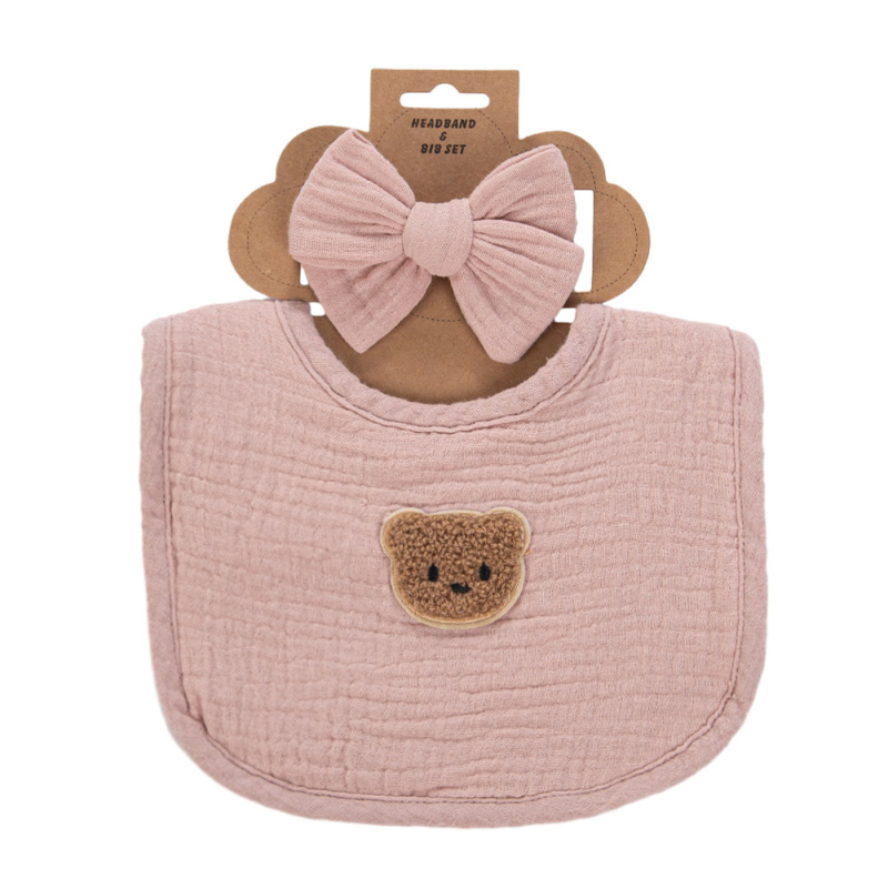 Slinovnik za bebe – 4-slojna gaze, 100% pamuk, oblik U, logo medvjed-auto, unisex