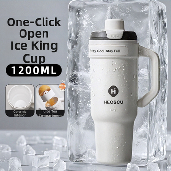 Universāla dzērienu krūze ar salmiņu, tējas sietu un ledus krūzes dizainu pieaugušajiem