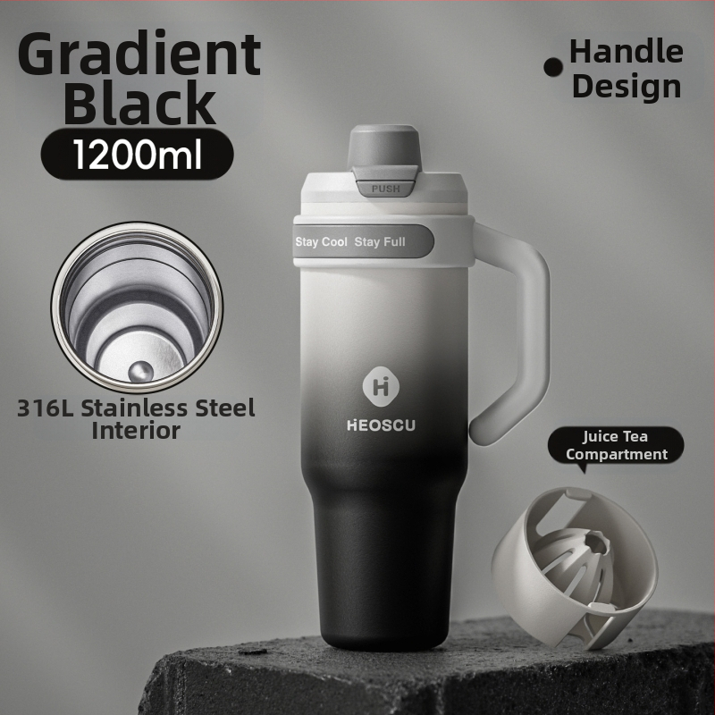 Universāla dzērienu krūze ar salmiņu, tējas sietu un ledus krūzes dizainu pieaugušajiem