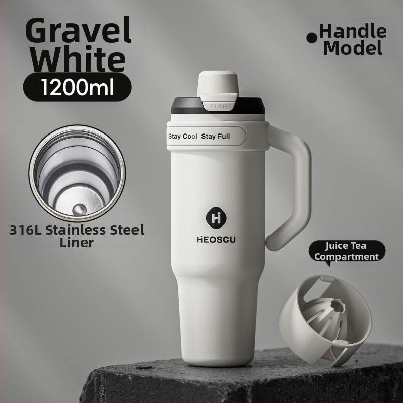 Universāla dzērienu krūze ar salmiņu, tējas sietu un ledus krūzes dizainu pieaugušajiem