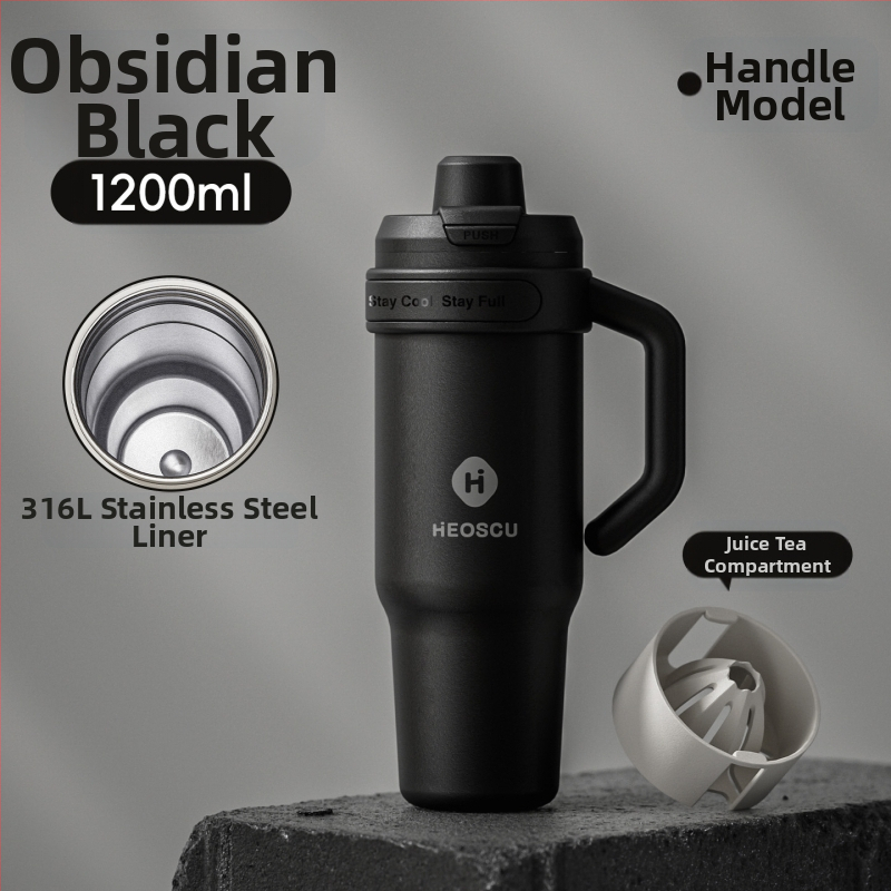 Universāla dzērienu krūze ar salmiņu, tējas sietu un ledus krūzes dizainu pieaugušajiem