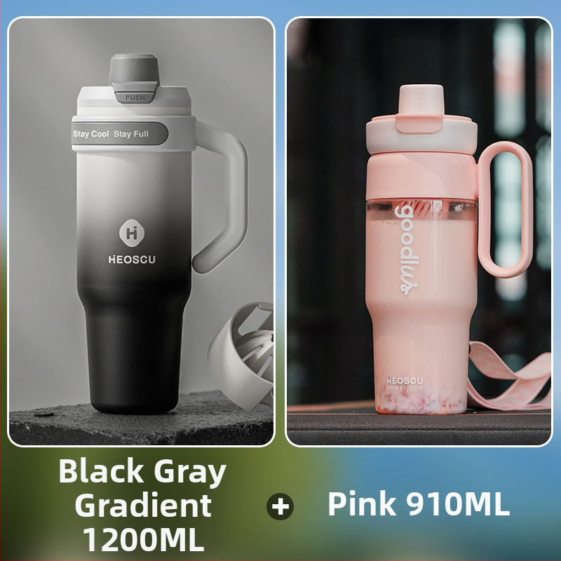 Universāla dzērienu krūze ar salmiņu, tējas sietu un ledus krūzes dizainu pieaugušajiem