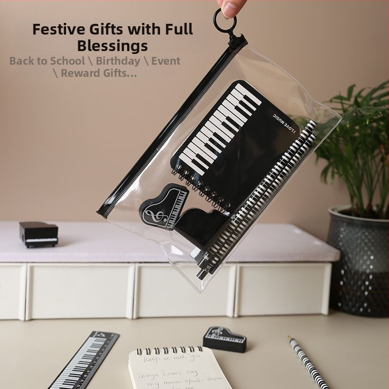 Hudobné noty v peračníku – kreatívny školský doplnok pre žiakov základnej školy, inšpirovaný klavírnou partitúrou (Značka: Other; Produktové číslo: w683421023308; Darček: Nie; IP licencované: Nie)