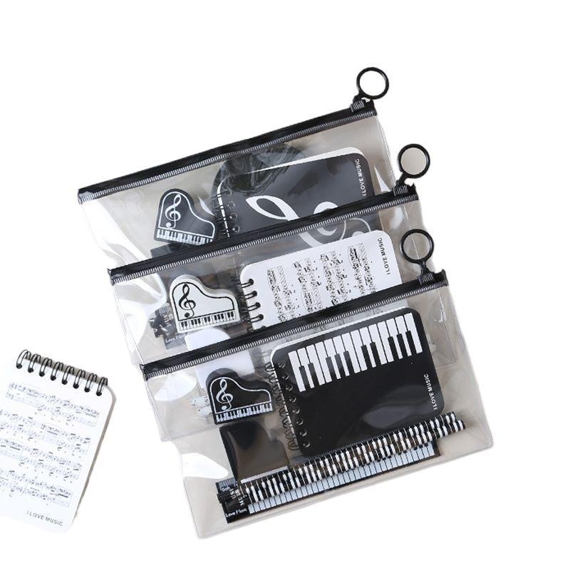 Комплект калъф за моливи с музикални нотки – креативен комплект за ученици от началното училище, вдъхновен от пиано партитура (Марка: Other; Модел: w683421023308; Подарък: Не; IP лиценз: Не)