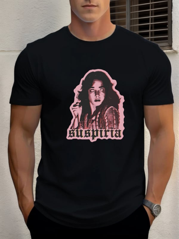 Muška kratka majica s Suspiria printom, okrugli izrez, 96% pamuk, prozračna