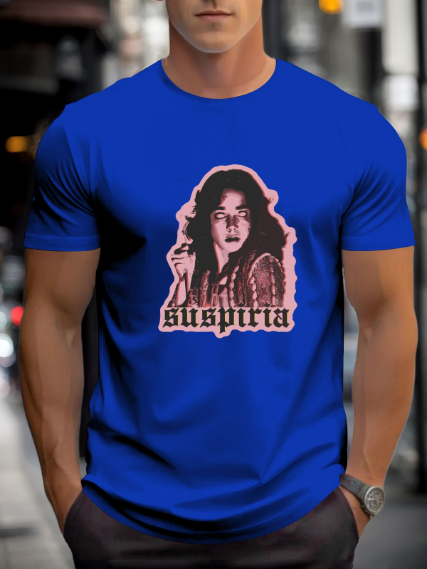 Muška kratka majica s Suspiria printom, okrugli izrez, 96% pamuk, prozračna