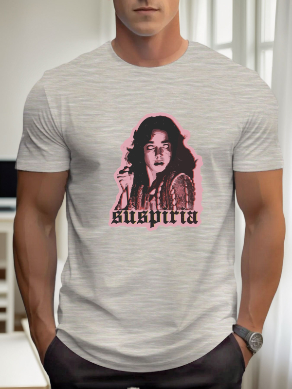 Muška kratka majica s Suspiria printom, okrugli izrez, 96% pamuk, prozračna