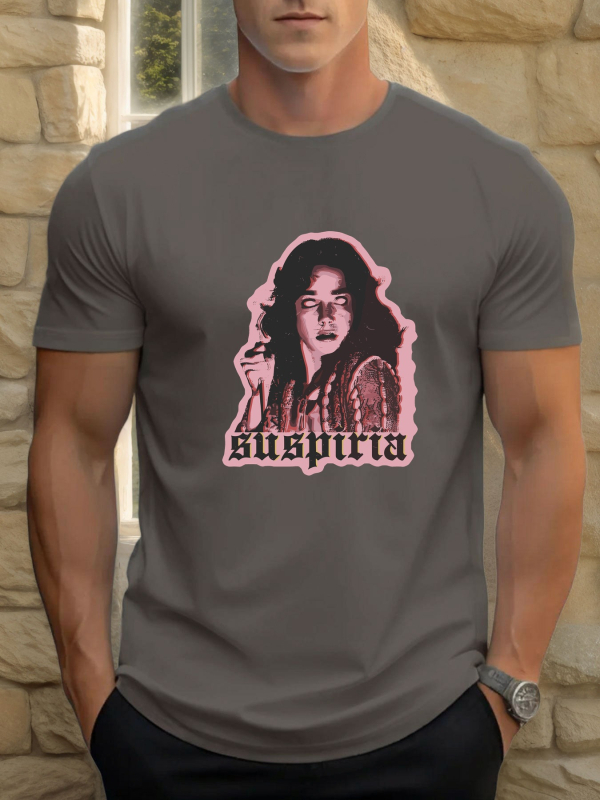 Muška kratka majica s Suspiria printom, okrugli izrez, 96% pamuk, prozračna