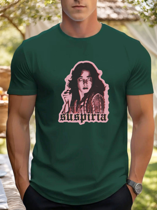 Muška kratka majica s Suspiria printom, okrugli izrez, 96% pamuk, prozračna