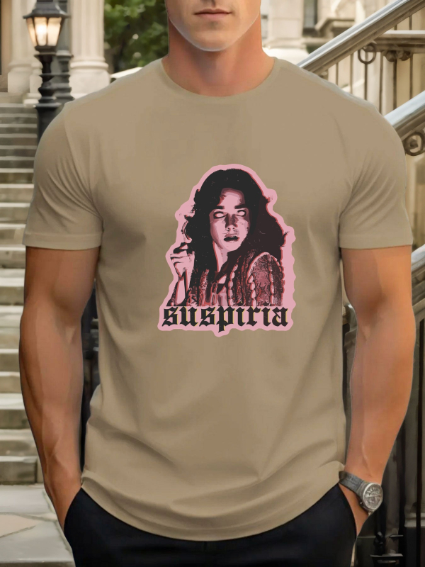 Muška kratka majica s Suspiria printom, okrugli izrez, 96% pamuk, prozračna