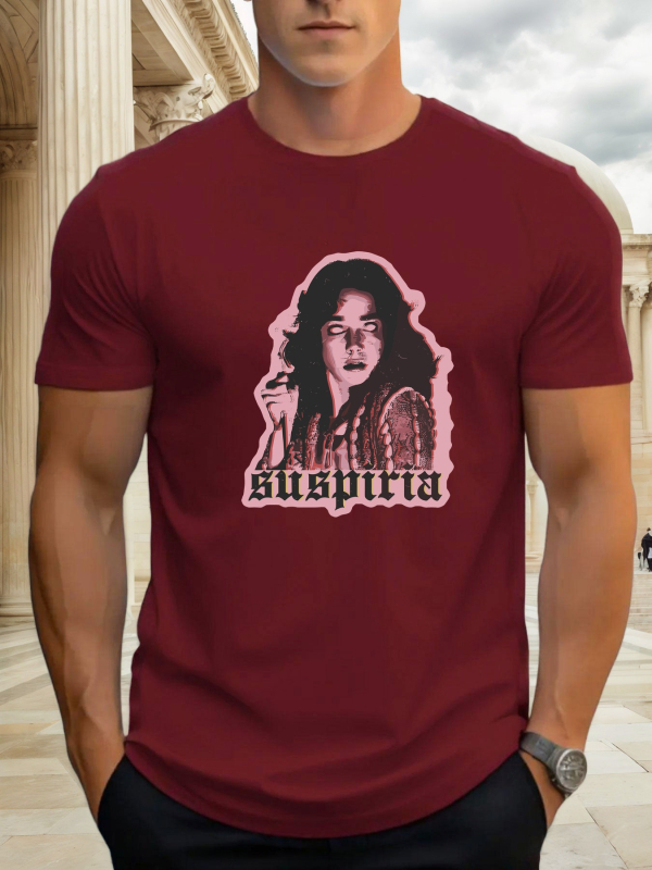 Muška kratka majica s Suspiria printom, okrugli izrez, 96% pamuk, prozračna