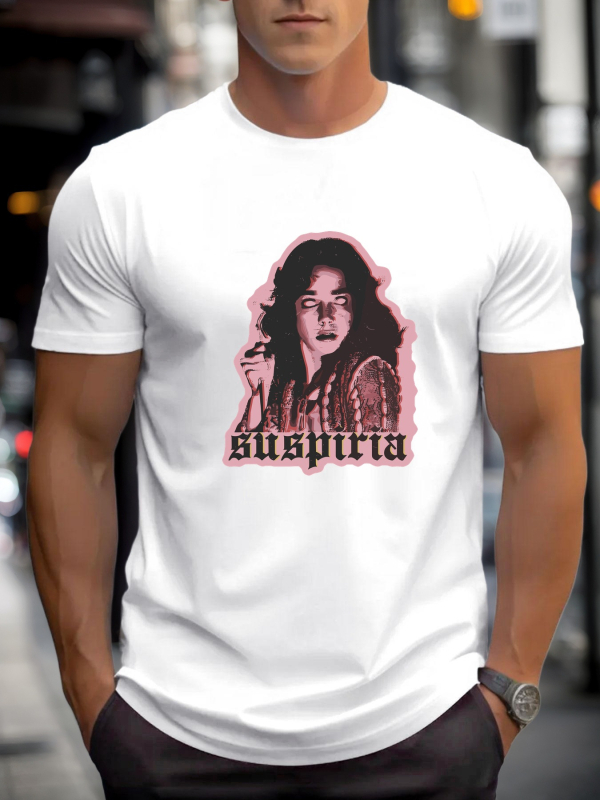 Muška kratka majica s Suspiria printom, okrugli izrez, 96% pamuk, prozračna