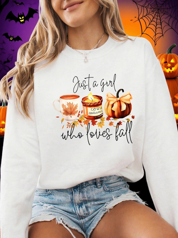 Ženska hoodica za Halloween s printom tikve, okrugli izrez, dugi rukav, prijenos topline