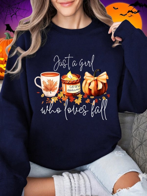 Ženska hoodica za Halloween s printom tikve, okrugli izrez, dugi rukav, prijenos topline