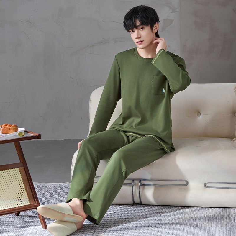 Set pidžama za spavanje – pulover u korejskom stilu, 100% pamuk, antibakterijski, dugi rukavi, duge hlače