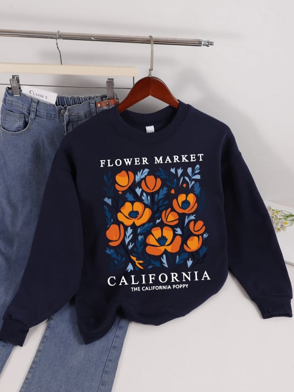 Mikina s printom, slobodan kroj, srednja duljina, poliester vlakno