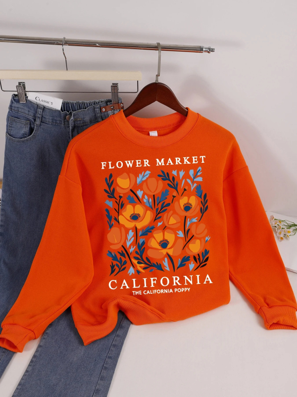 Mikina s printom, slobodan kroj, srednja duljina, poliester vlakno