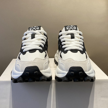 Unisex kasdieniai tinkliniai sportbačiai su mišriomis medžiagomis, apvali nosis, raišteliai, plokščias gumos putų padas