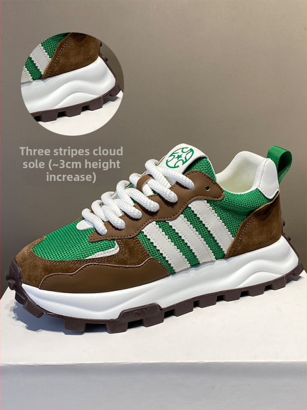 Unisex kasdieniai tinkliniai sportbačiai su mišriomis medžiagomis, apvali nosis, raišteliai, plokščias gumos putų padas