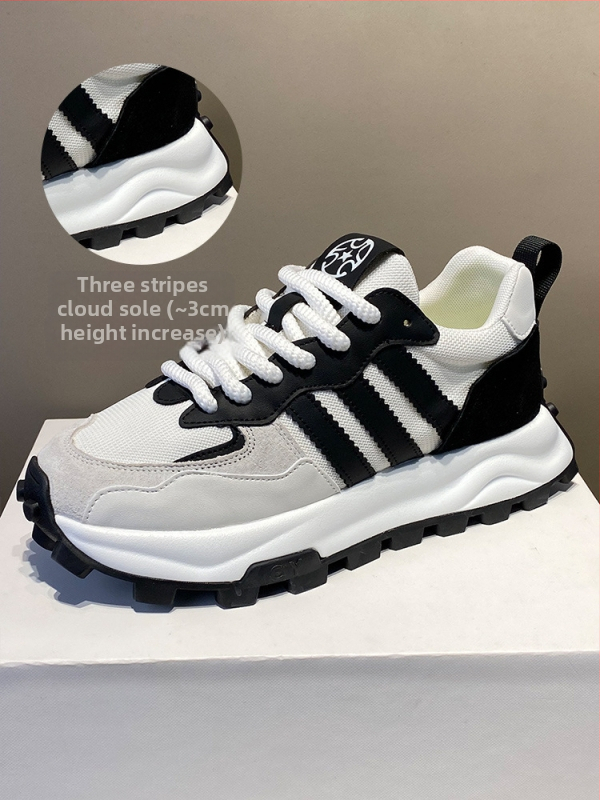 Unisex kasdieniai tinkliniai sportbačiai su mišriomis medžiagomis, apvali nosis, raišteliai, plokščias gumos putų padas