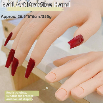 Model ruke za vježbanje nokti s mekanim savitljivim prstima — prikaz ruke za nokte, alat za umjetnost noktiju