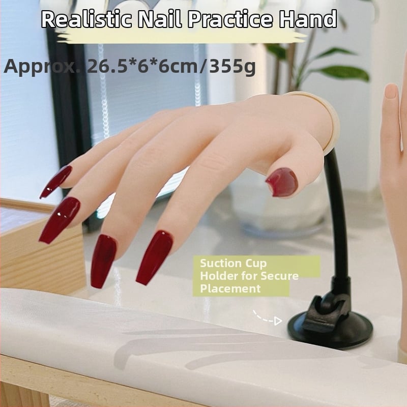 Model ruke za vježbanje nokti s mekanim savitljivim prstima — prikaz ruke za nokte, alat za umjetnost noktiju