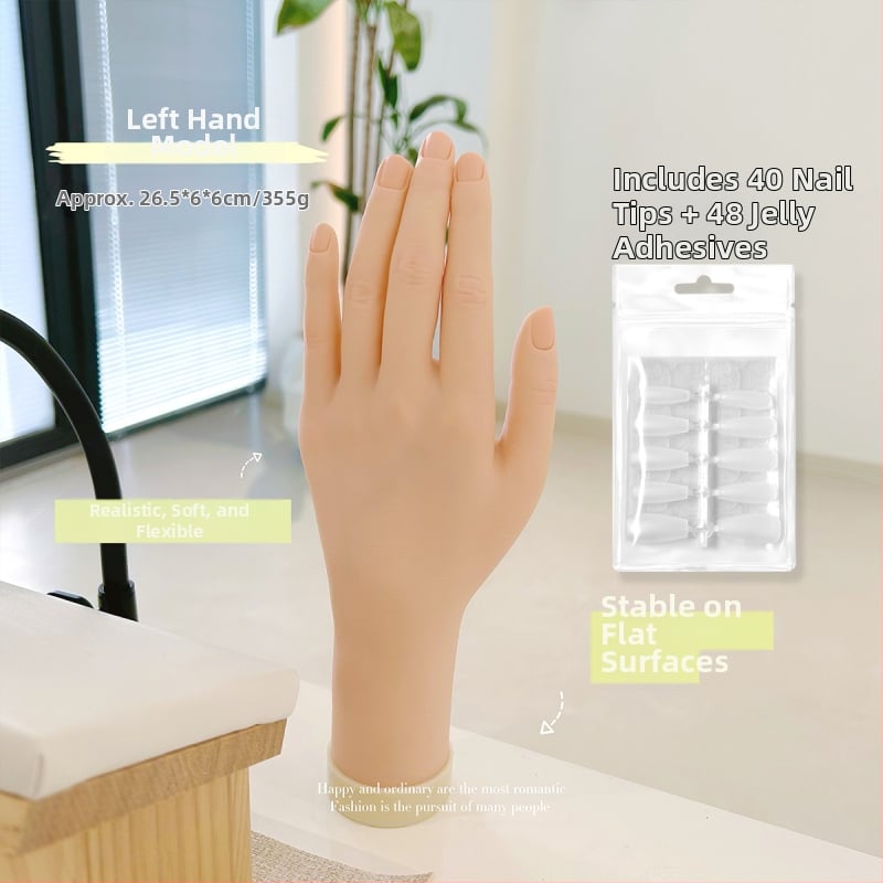Model ruke za vježbanje nokti s mekanim savitljivim prstima — prikaz ruke za nokte, alat za umjetnost noktiju