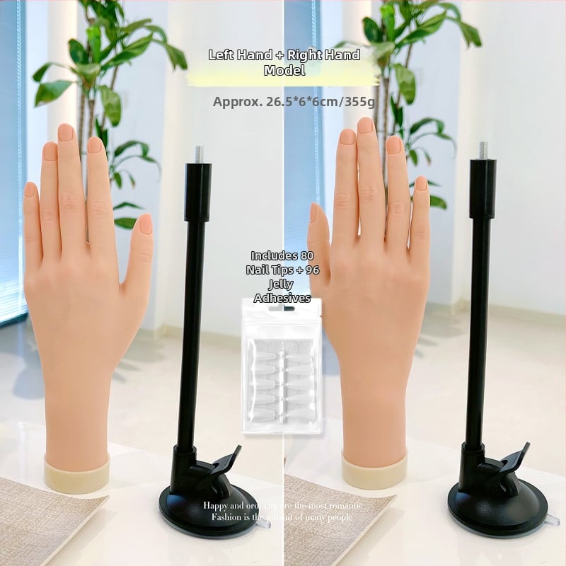 Model ruke za vježbanje nokti s mekanim savitljivim prstima — prikaz ruke za nokte, alat za umjetnost noktiju