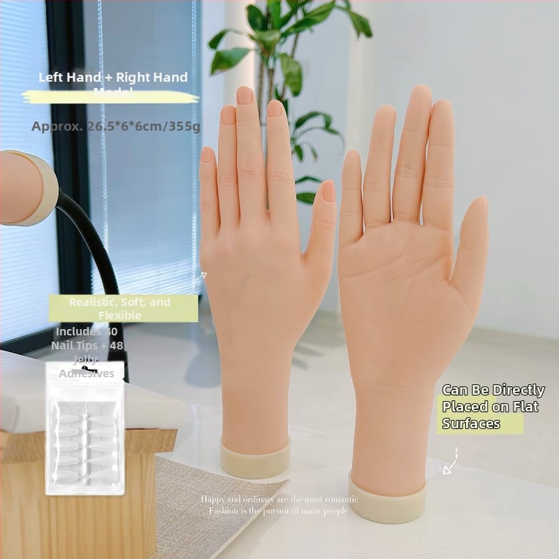 Model ruke za vježbanje nokti s mekanim savitljivim prstima — prikaz ruke za nokte, alat za umjetnost noktiju