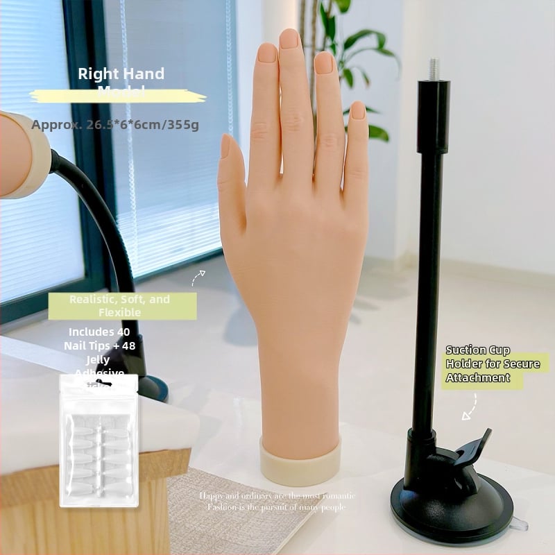 Model ruke za vježbanje nokti s mekanim savitljivim prstima — prikaz ruke za nokte, alat za umjetnost noktiju
