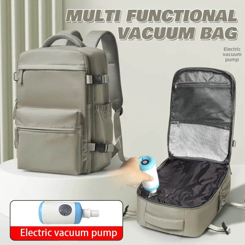 Unisex mugursoma ar vakuuma kompresiju, biznesa ceļojumiem; tilpums 36–55 l; Oxford audums; ūdensizturīgs; der pie 16 collu klēpjdatora