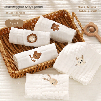 Slinavnik za bebe — ljetni lagani pamuk gaz, kvadratni oblik, za uzrast 3–8 godina