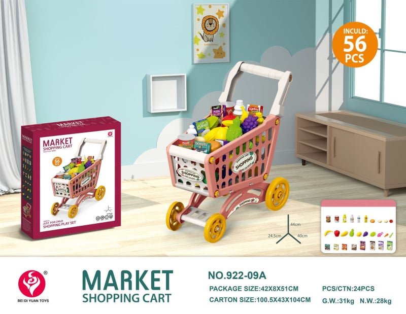 Simulacijsko kolica za igru – s glazbom, plastično, za djecu 4–6 godina