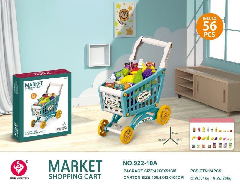 Simulacijsko kolica za igru – s glazbom, plastično, za djecu 4–6 godina