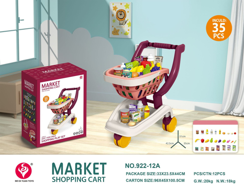 Simulacijsko kolica za igru – s glazbom, plastično, za djecu 4–6 godina