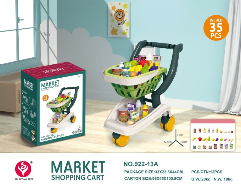 Simulacijsko kolica za igru – s glazbom, plastično, za djecu 4–6 godina