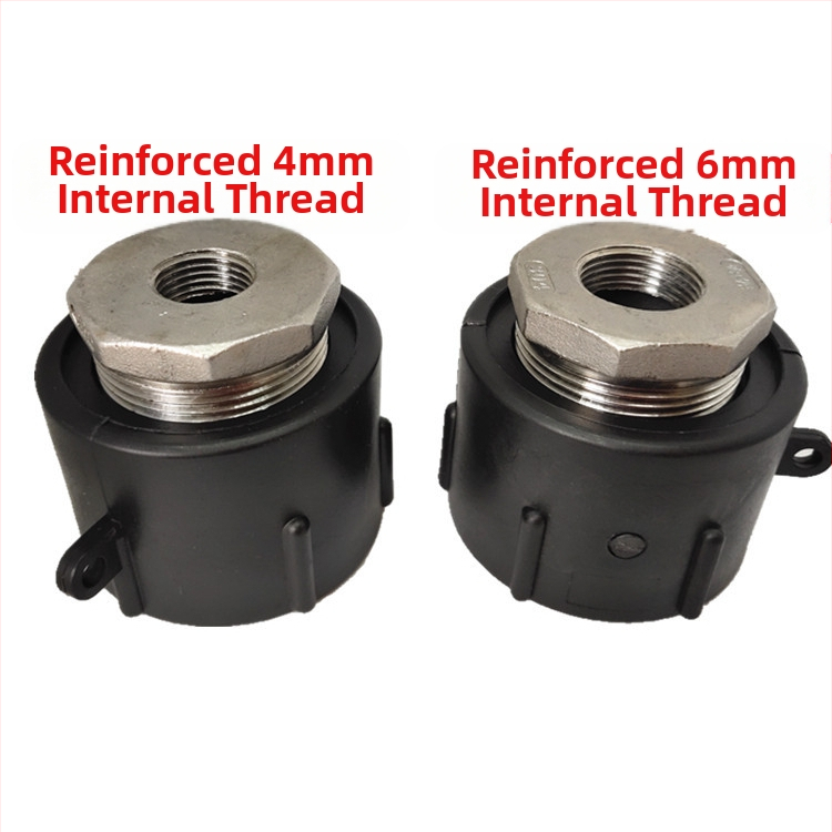 IBC tvertnes adapteris — 2 collas vītne uz 1 collas iekšējās vītnes, plastmasas savienotājs