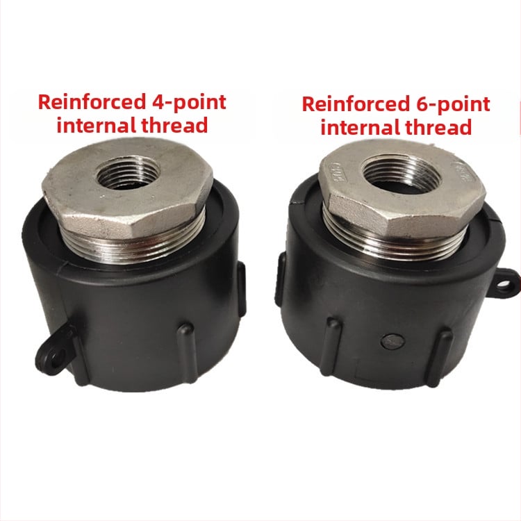 IBC tvertnes adapteris — 2 collas vītne uz 1 collas iekšējās vītnes, plastmasas savienotājs